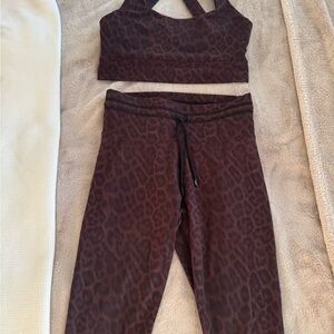 Leopard Print Sports Bra and Leggings Set
